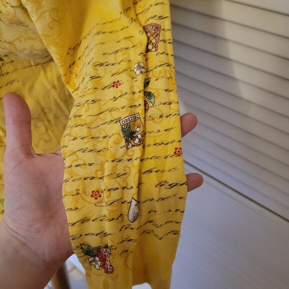 Studio Collection Yellow Garden Embroidered Y2K Cotton Top Large Cottagecore - Picture 5 of 6